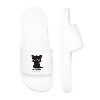 Mürrische Schwarze Katze | Null Bock Katzen Motiv - Claquettes Homme - blanc - Devant