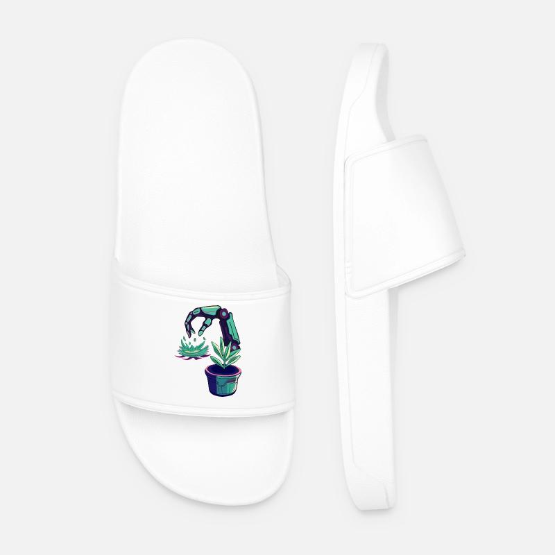 Neonroboter  - Männer Badelatschen - Weiß