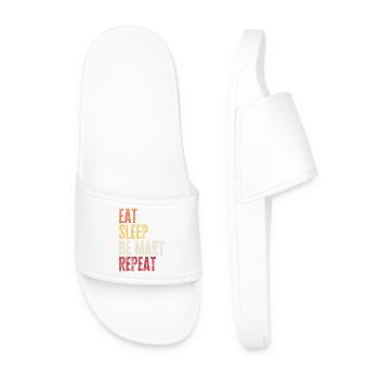 Mange, dors, sois Mary, répète le nom rétro - Claquettes Homme - blanc - Devant