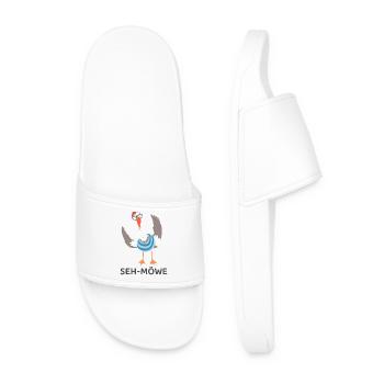 SEH-MÖWE – Dessin animé Mouette Drôle aux Lunettes - Claquettes Homme - blanc - Devant