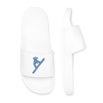 Minimalistischer Snowboarder Wintersport - Männer Badelatschen - Weiß - Vorne