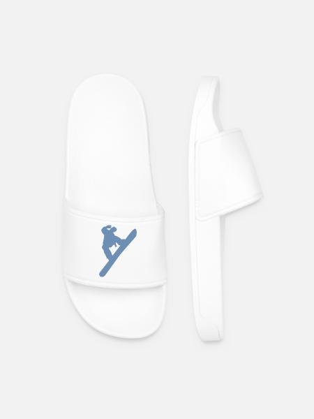 Minimalistischer Snowboarder Wintersport - Männer Badelatschen - Weiß