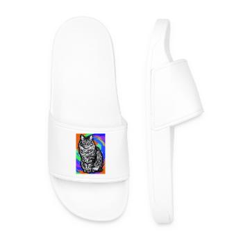 chat - Claquettes Homme - blanc - Devant