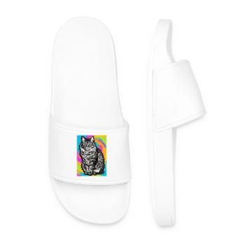 chat - Claquettes Homme - blanc - Devant