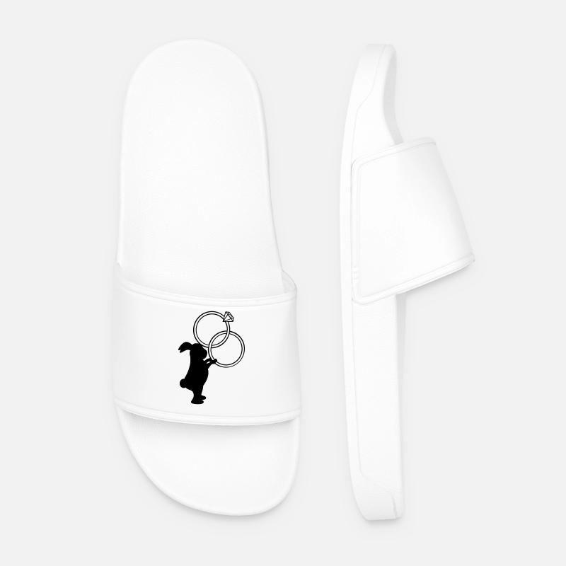 Bagues de mariage Lapin de mariage - Claquettes Homme - blanc