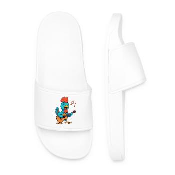 Poulet jouant de la guitare - Claquettes Homme - blanc - Devant