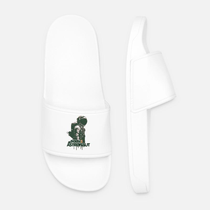 Né Pour Astronaute - Design Spatial - Claquettes Homme - blanc