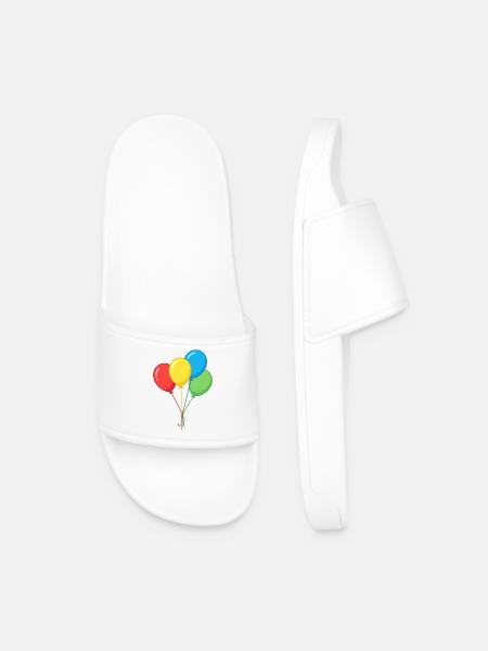 Vier Bunte Luftballons Grafik Illustration - Männer Badelatschen - Weiß