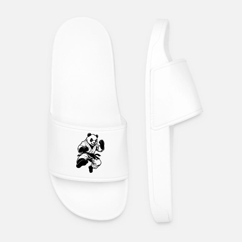 Panda Kung Fu - Men’s Pool Sliders - white