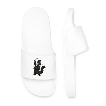 Confident Skunk Mascot - Men’s Pool Sliders - white - Front