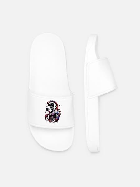 Scorpio Man – Astrology Gift - Men’s Pool Sliders - white
