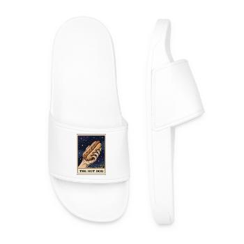 The 4th of July Hot Dog Tarot Card: Funny Hot D - Men’s Pool Sliders - white - Front