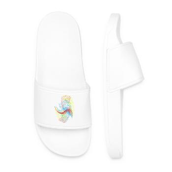 Rainbow Spiral Neon Pattern - Men’s Pool Sliders - white - Front