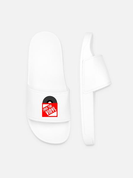 save the vinyl - Men’s Pool Sliders - white