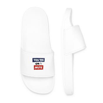 You are on mute funny quote video call gift idea - Männer Badelatschen - Weiß - Vorne