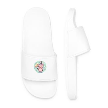Pig Birthday Baby - Men’s Pool Sliders - white - Front