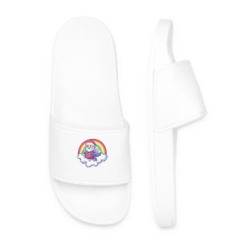 Hummingbird Bird Santa Claus Rainbow - Men’s Pool Sliders - white - Front