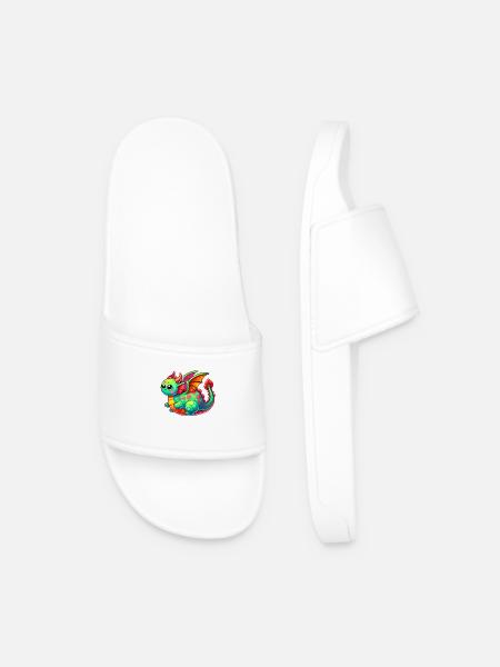Dragon Comic - Men’s Pool Sliders - white