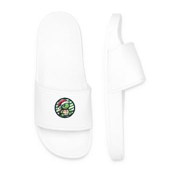 Turtle Christmas X-Mas - Men’s Pool Sliders - white - Front