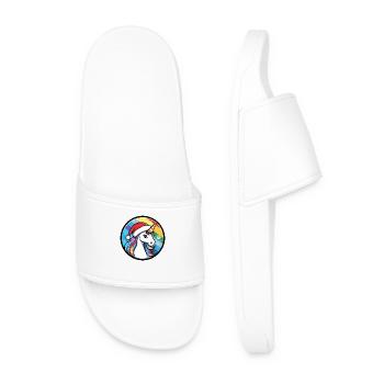 Unicorn Christmas X-Mas - Men’s Pool Sliders - white - Front