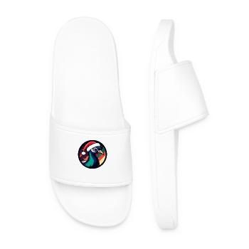 Peacock Bird Christmas X-Mas - Men’s Pool Sliders - white - Front