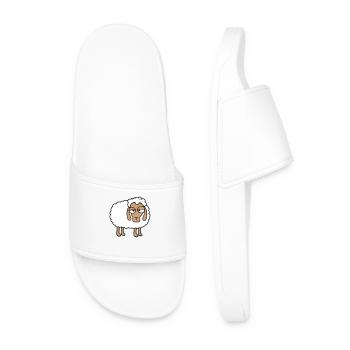 Sheep Tired Bored Look Sheep Lamb Sweet - Men’s Pool Sliders - white - Front