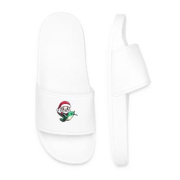 colibri oiseau père noël dessin animé - Claquettes Homme - blanc - Devant