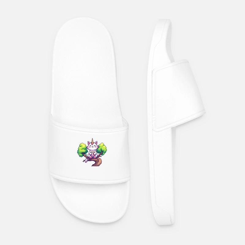 Einhornkatze - Männer Badelatschen - Weiß