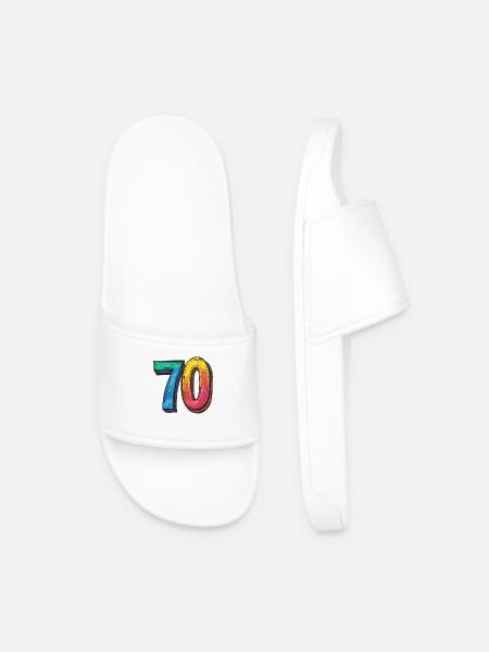 70 Number Symbol - Men’s Pool Sliders - white