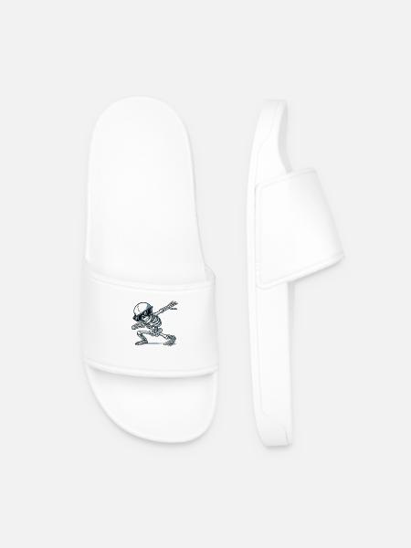 skull dabbing - Men’s Pool Sliders - white