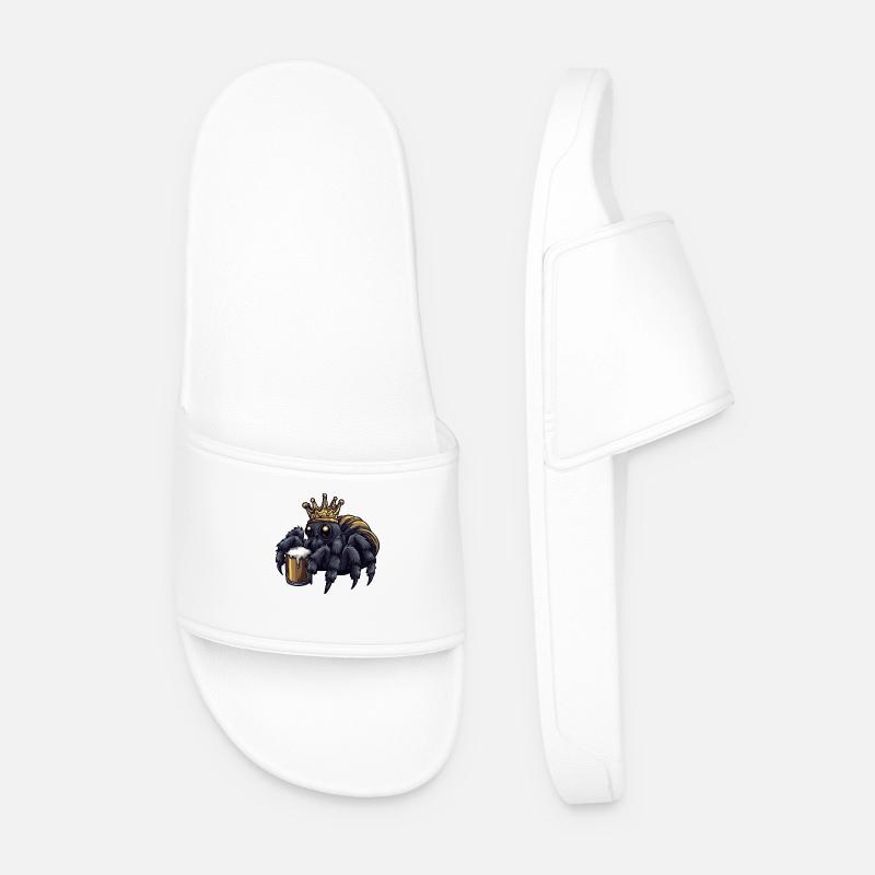 Tarantula Beer Funny - Men’s Pool Sliders - white