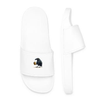 Raven Crow Beer Funny - Men’s Pool Sliders - white - Front