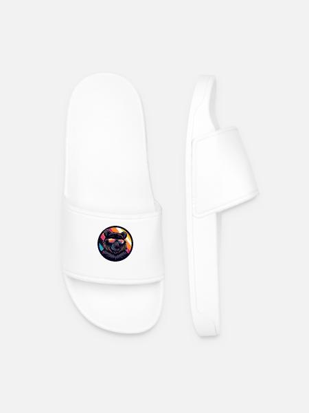 Bear Comic Cool Summer - Men’s Pool Sliders - white