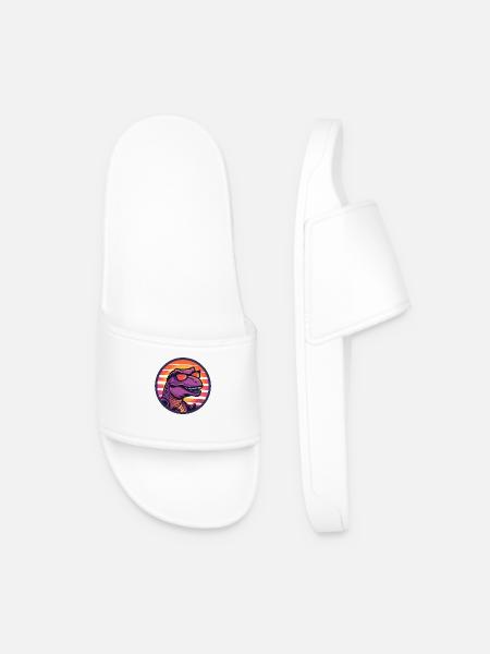 Dinosaur T-Rex Cool Summer - Men’s Pool Sliders - white