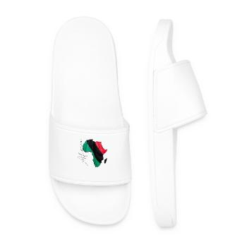 Pan Afrika Flagge in der Afrika Landkarte EN - Männer Badelatschen - Weiß - Vorne