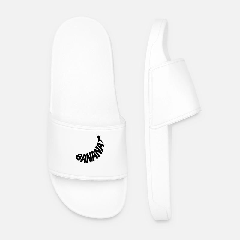 Banan - Kul fruktlogo - Badesandaler for menn - hvit