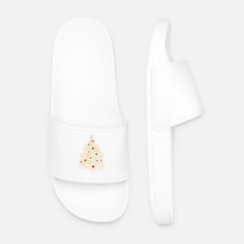 Christmas tree in gold - Men’s Pool Sliders - white