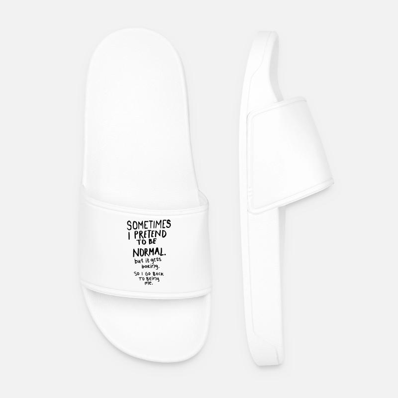 Awesome - Normal is Boring - Men’s Pool Sliders - white