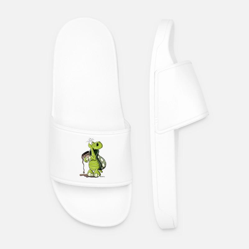Turtle needs coffee - Men’s Pool Sliders - white
