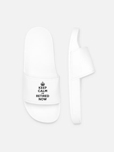 Keep calm I'm retired now - Men’s Pool Sliders - white