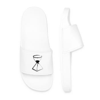 sand-glasses sanduhr symbol Logo icon draw - Männer Badelatschen - Weiß - Vorne