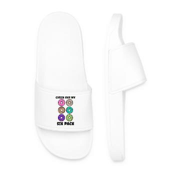 Sweets Humorous Donut Statement Delicious - Men’s Pool Sliders - white - Front