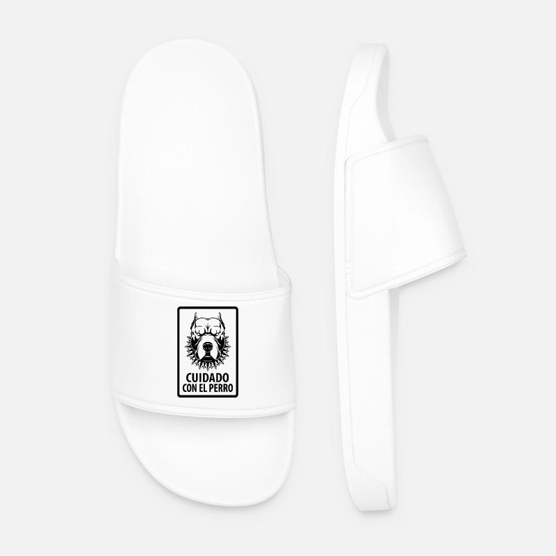 cuidado con el Perro - Men’s Pool Sliders - white