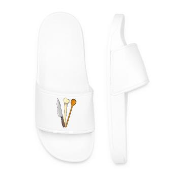 Meat Kitchen Cooking Spoon Bone Kitchen Knife - Men’s Pool Sliders - white - Front
