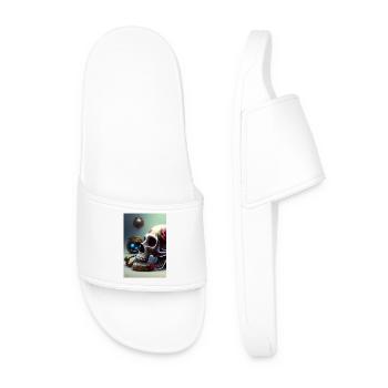 Abstract skull with rose - Men’s Pool Sliders - white - Front