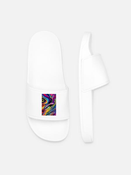 Abstract art - Men’s Pool Sliders - white