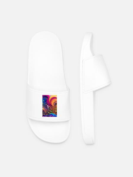 Abstract art - Men’s Pool Sliders - white