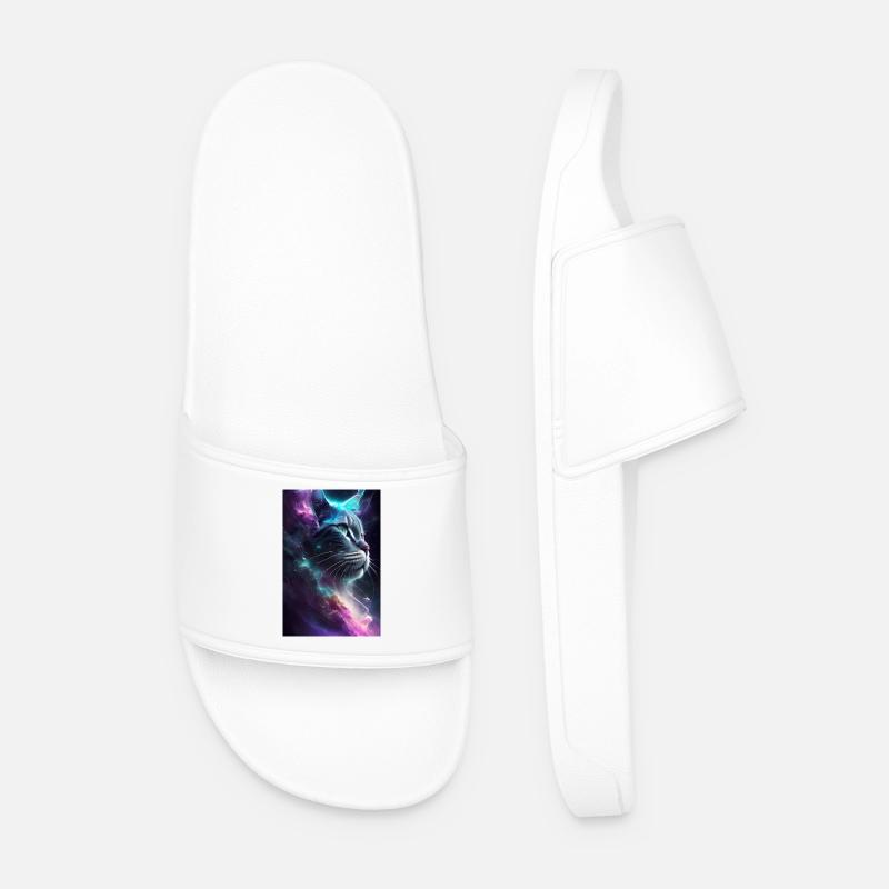 Chat dans l’espace - Claquettes Homme - blanc