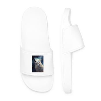 Loup blanc hurlant - Claquettes Homme - blanc - Devant