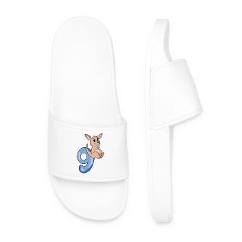 9th Birthday Motif Kangaroo - Nine Years - Men’s Pool Sliders - white - Front